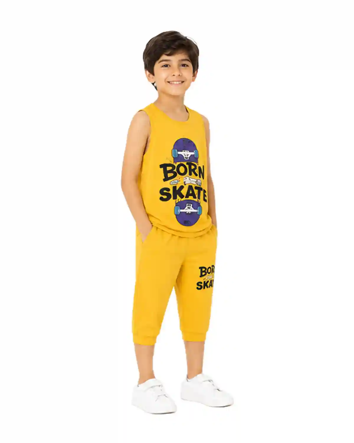 born-yellow-boys-tank-top-shorts-left-angle-babykhas